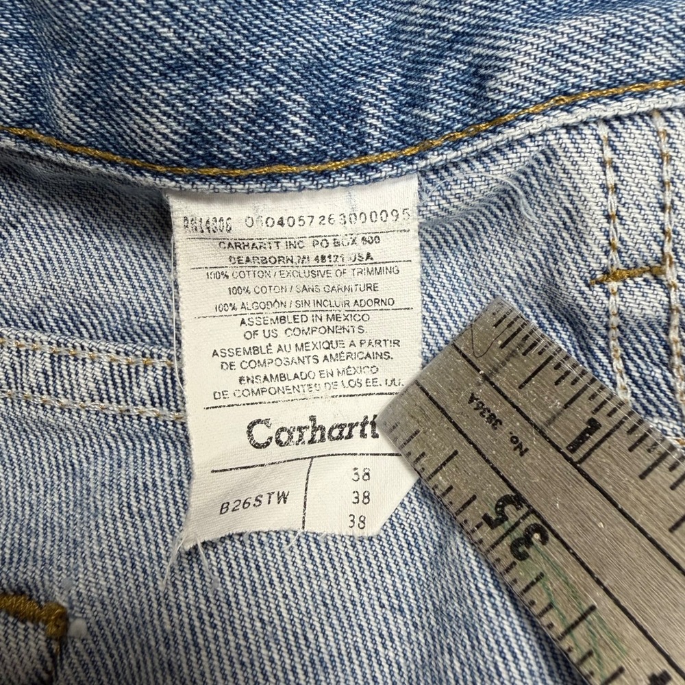 Carhartt B26STW Mens Relaxed Fit Denim Shorts Stonewash Blue Size 38 Cotton - Picture 7 of 7